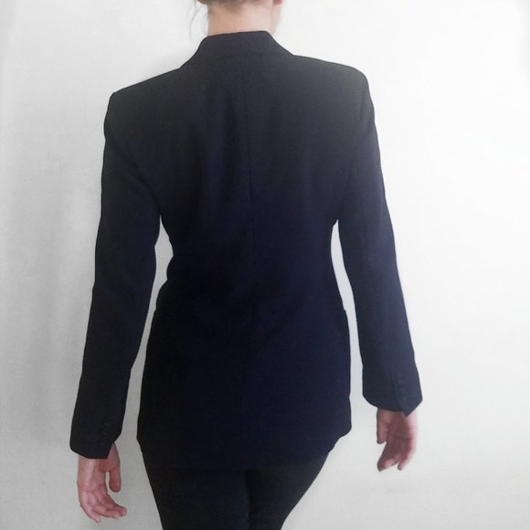 Emporio Armani Wool Double Breasted Blazer Navy - Picture 11 of 14